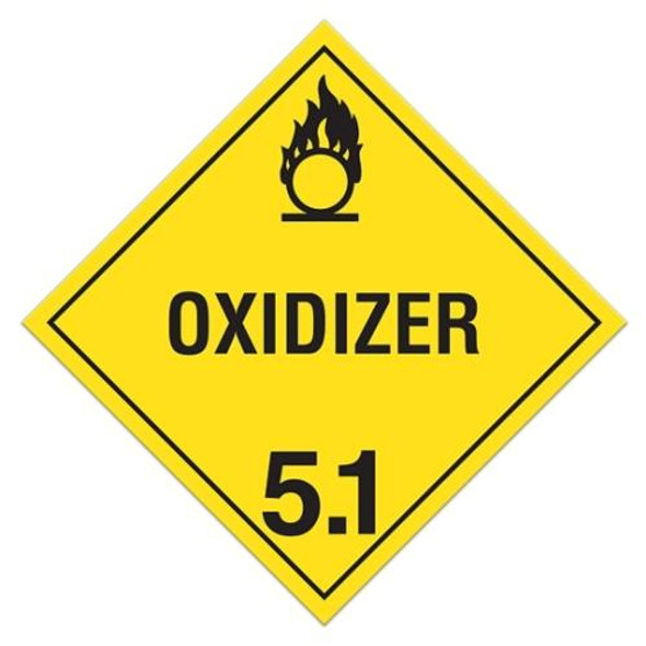 Class 5.1 "Oxidizer 5.1" Sign (Pack of 100 pcs)