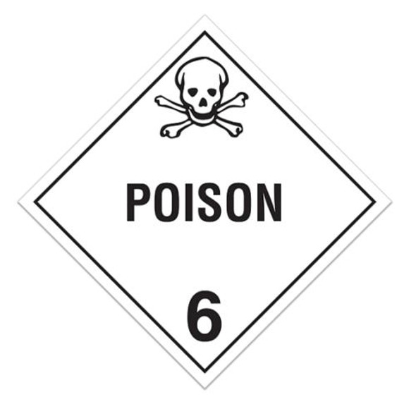 Class 6.1 "Poison 6" Sign (Pack of 100 pcs)