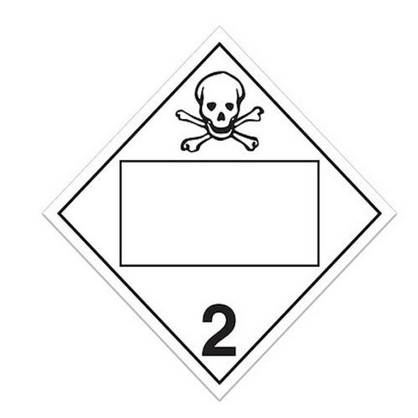 Class 2.3 Worded Toxic Gases Placard (Pack of 100 pcs)