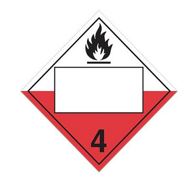Class 4.1 UN Placard - Flammable Solids (Pack of 100 pcs)