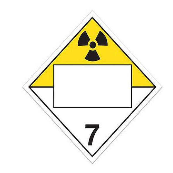 Class 7 UN Placard - Radioactive Materials (Pack of 100 pcs)