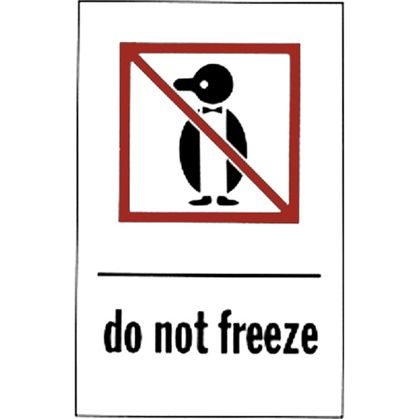 "Do Not Freeze" - 6" x 4" Special Handling Label - Red on White