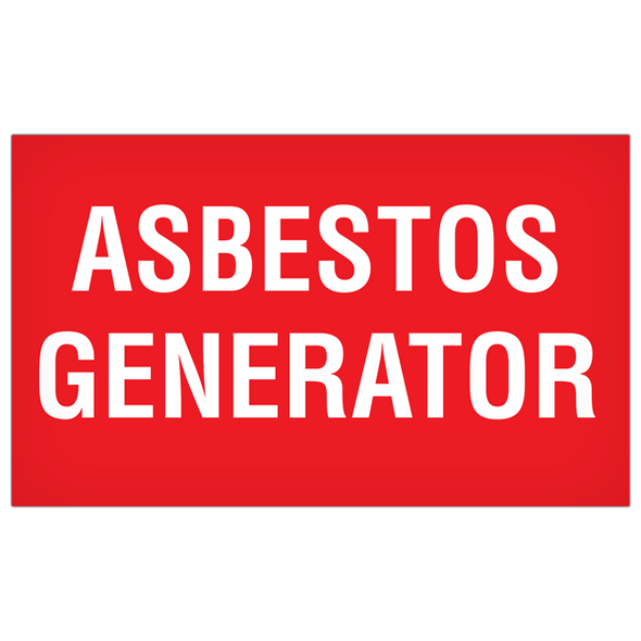Asbestos Generator - 5"x3" Label - 500/roll