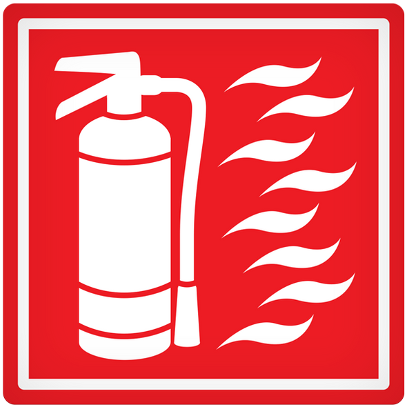 Fire Ext. Symbol - 4" x 4" Vehicle Safety Decal - 25/pkg