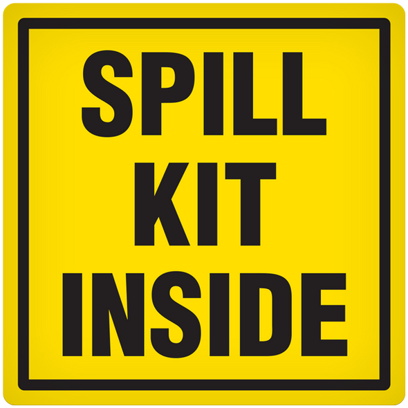 Spill Kit Inside  - 4" x 4" Vehicle Safety Decal - 25/pkg