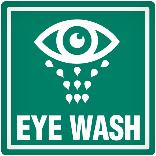 Eyewash  - 4" x 4" Vehicle Safety Decal - 25/pkg