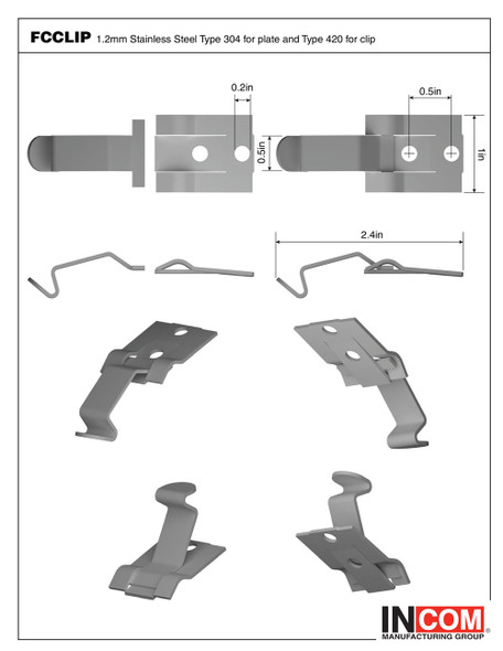 Stainless Flip Placard Clip - 100 /pkg