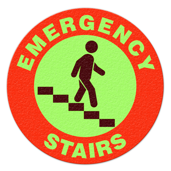 EMERGENCY STAIRS (Glow) - Floor Sign