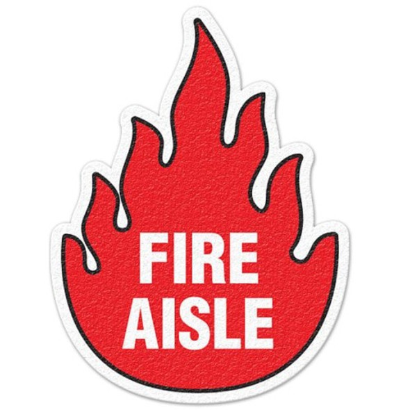FIRE AISLE (Flame Shape) - Floor Sign