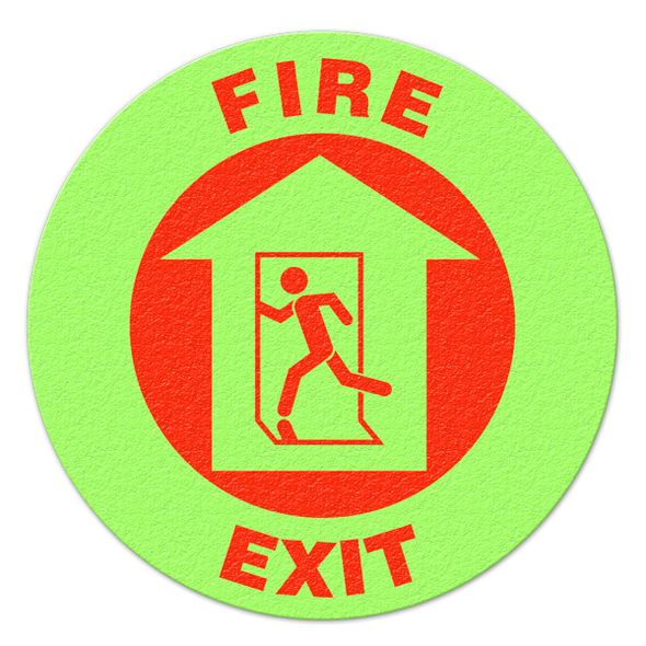 FIRE EXIT (Glow) - Floor Sign