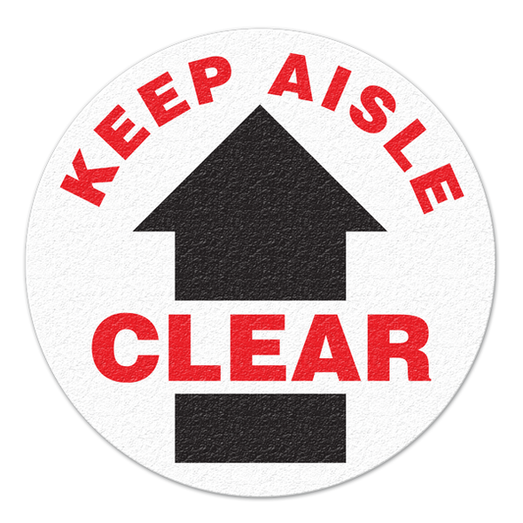 KEEP AISLES CLEAR (Arrow) - Floor Sign