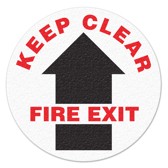 KEEP CLEAR FIRE EXIT - Floor Sign