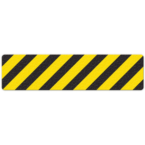 /////////// Hazard Stripe - Yellow/Black - 6" x 24" Floor Sign - 6/pkg