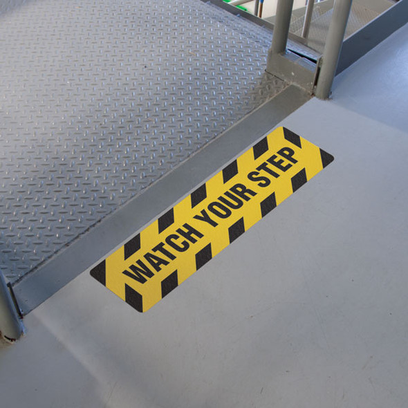 Caution - Tripping Hazard - 6"x24" Floor Sign 6/pkg