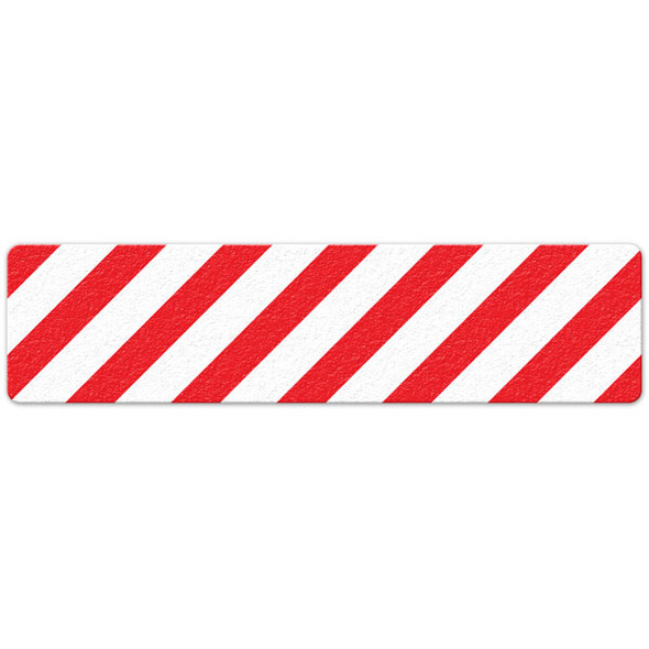 /////////// Hazard Stripe - Red/White - 6"x24" Floor Sign 6/pkg