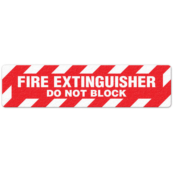 Fire Extinguisher - Do Not Block Floor Sign - 6"x24" Floor Sign 6/pkg