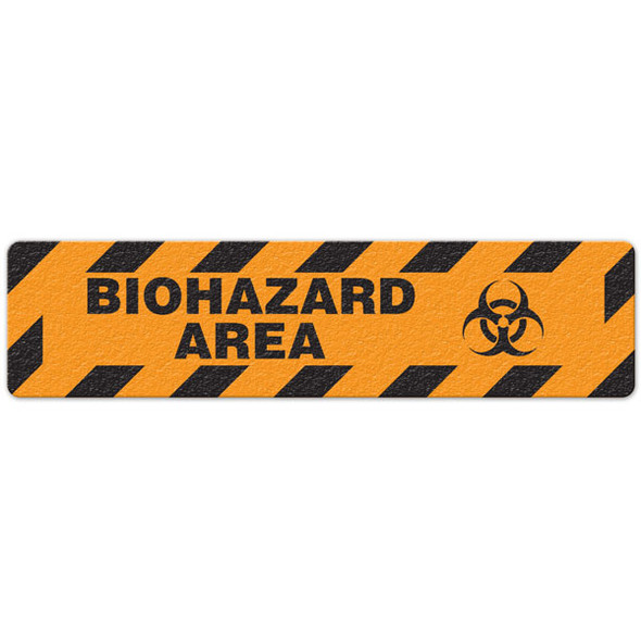Biohazard Area  - 6"x24" Floor Sign 6/pkg