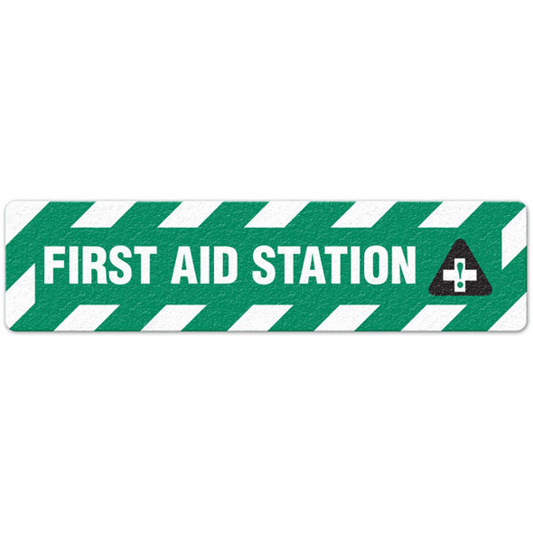 First Aid Station  - 6"x24" Floor Sign 6/pkg