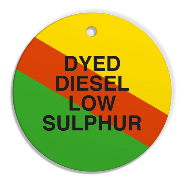 DYED DIESEL LOW SULPHUR - Fuel Tag - 2.56" dia. - 250 /pkg