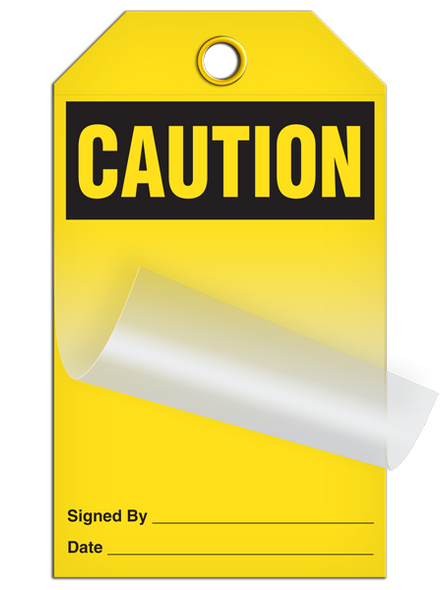 Self Laminating Tag - CAUTION - 24/pkg