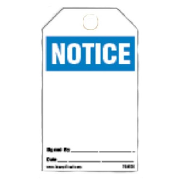 "Notice - Blank" Tag - 3.375" x 5.75" Tag - 25/pkg