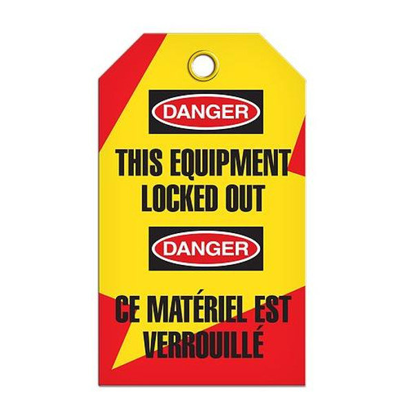 Lockout "this Equipment Locked" Bilingual E/F Tag - 25/pkg