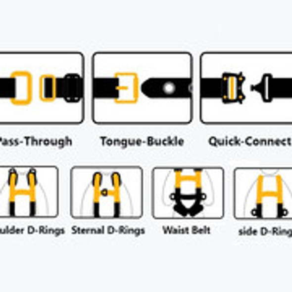 Series 3 Harnesses - Chest Pass-Through & Leg Tongue Buckles With Side D-Rings