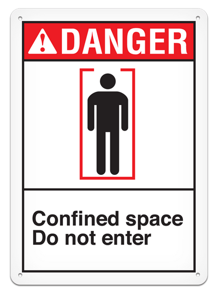 DANGER - Confined Space Do Not Enter Safety Sign - 10"x14"