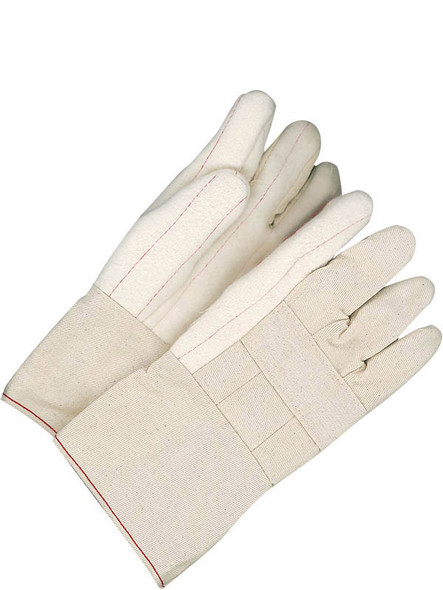 Cotton Hot Mill Glove Flannel Canvas Back Gauntlet Cuff | Pack of 12