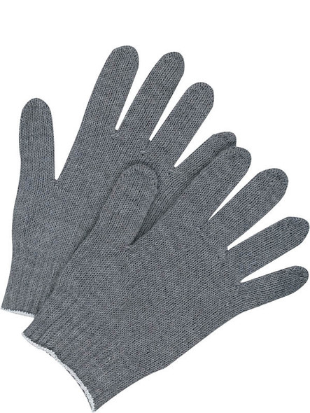 Seamless Knit Poly-Cotton String Knit Glove Grey | Pack of 12