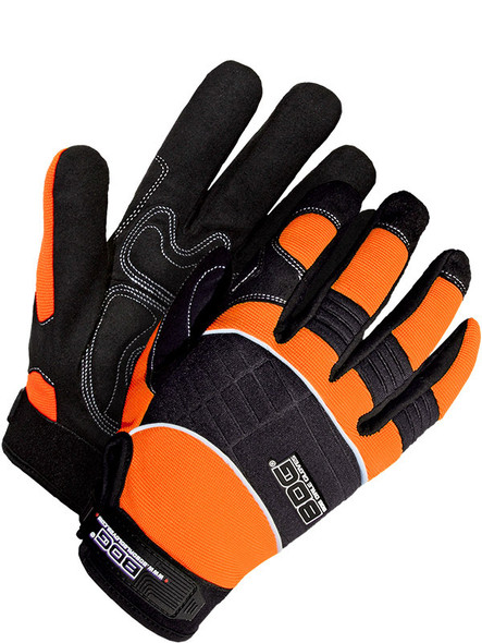 Mechanics Glove Synthetic Leather Anti-Vib Hi-Viz Orange | Pack of 6