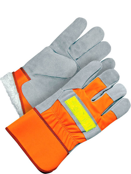 Fitter Glove Split Cowhide Lined Pile Hi-Viz Orange | Pack of 12