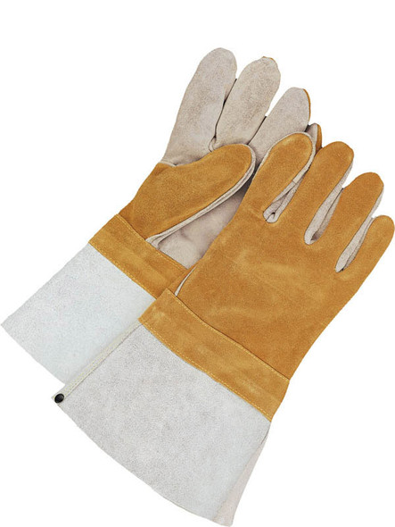 Welding Glove Split Leather Gauntlet Kevlar Sewn Gold | Pack of 6