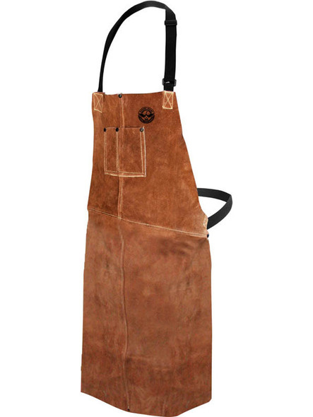 Welding Apron Leather Bib Apron Brown (Sold per EACH)