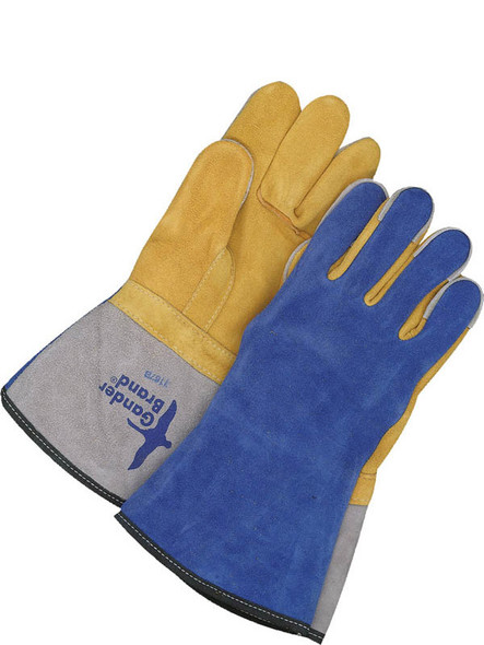 Welding Glove TIG Reverse Grain Deerskin Palm Blue/Gold