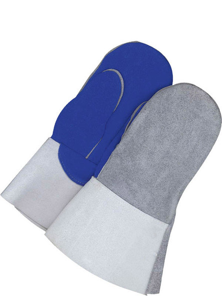 Welding Glove Split Leather Blue/Grey - Split Cowhide Gauntlet Cuff w/Gore