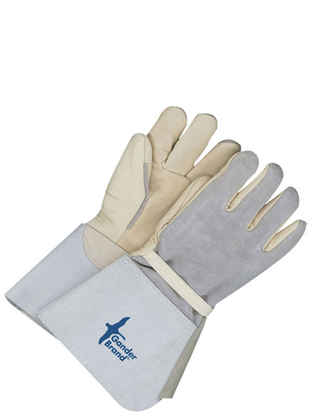 Premium Grain Palm Split Leather Back Gauntlet Utility Glove