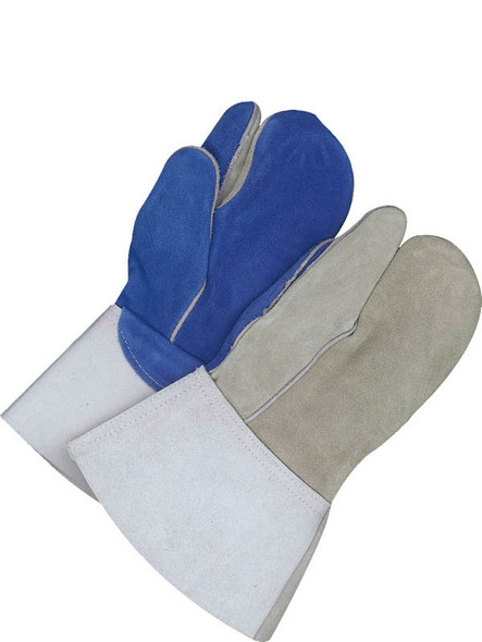 Welding Mitt Split Leather Blue/Grey 1-Finger Fully Lined