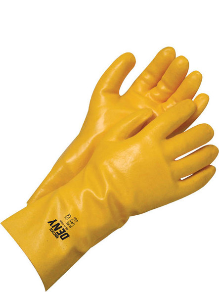 Coated PVC Single Dipped Gauntlet Yellow 14 in | Pack of 12