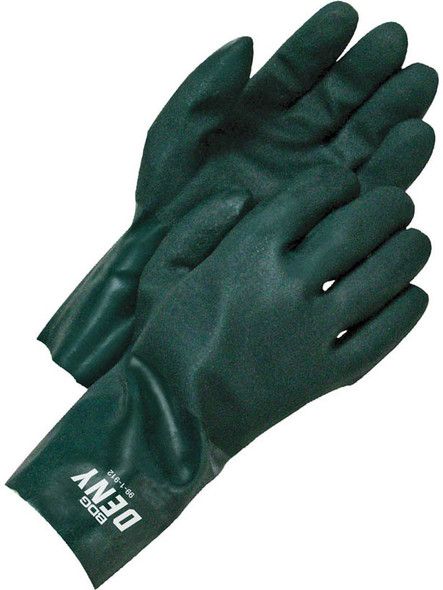 Coated PVC Double Dipped Gauntlet Green 12 in | Pack of 12