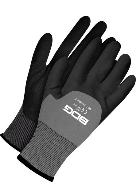 Seamless Knit Grey Nylon 15G Black Nitrile Foam Knuckle Dip | Pack of 12