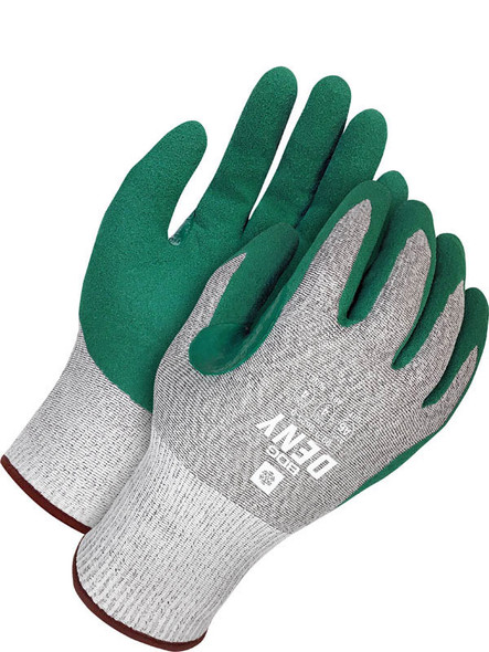 Waterproof, Touchscreen, Lined HPPE Green Sandy Nitrile Palm