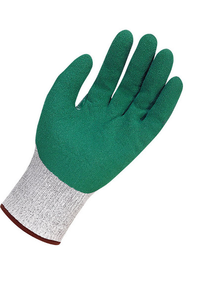 Waterproof, Touchscreen, Lined HPPE Green Sandy Nitrile Palm