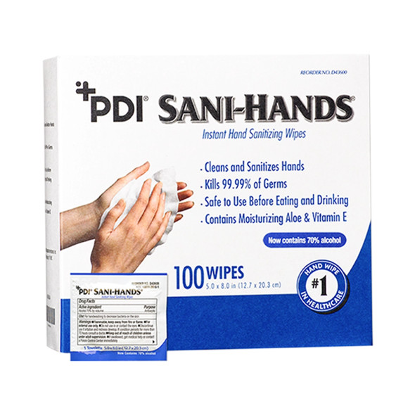 Sani-Hands Wipes - 100/Box