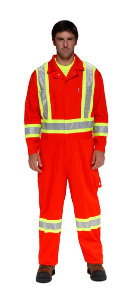 Gateway Workwear 361GF Hi-Viz Poly/Cotton Coveralls with Reflective Tape