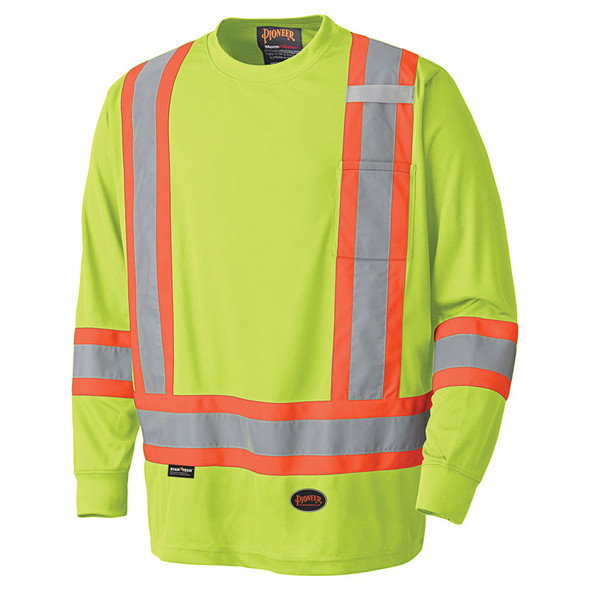 Hi-Vis Birdseye Long-Sleeve Shirt - CSA, Class 1 & 2 - Pioneer - 6996 Yellow