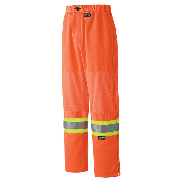 Forcefield Hi Vis Safety Tricot Traffic Pants with Vented Legs and Elastic  Waist