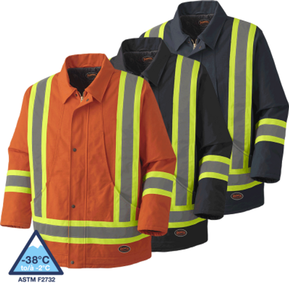 Hi-Vis Quilted Duck Safety Parka | Pioneer 5537A/5535A/5535BKA   Safety Supplies Canada