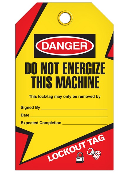 Danger  Do Not Energize This Machine Tag - Lockout | Pkg/25 | INCOM TG6020   Safety Supplies Canada