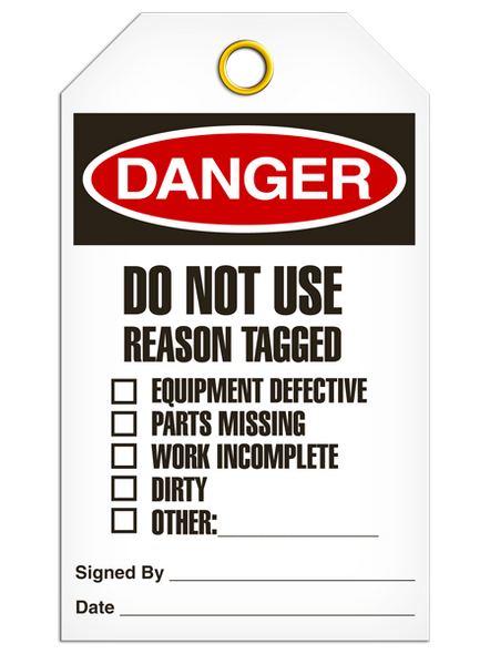 Danger - Do Not Use Reason Tagged:  | Pack of 25 | INCOM